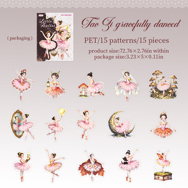 15pcs ballet sticker pack(S26061007)