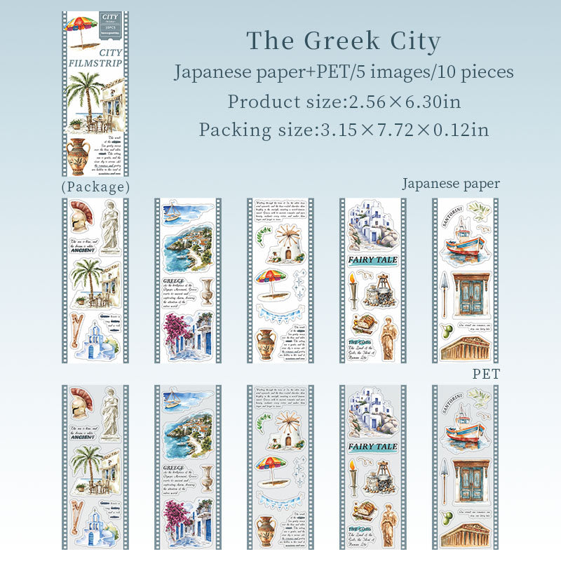 10sheets city pre-cut sticker book(TZB26040707)