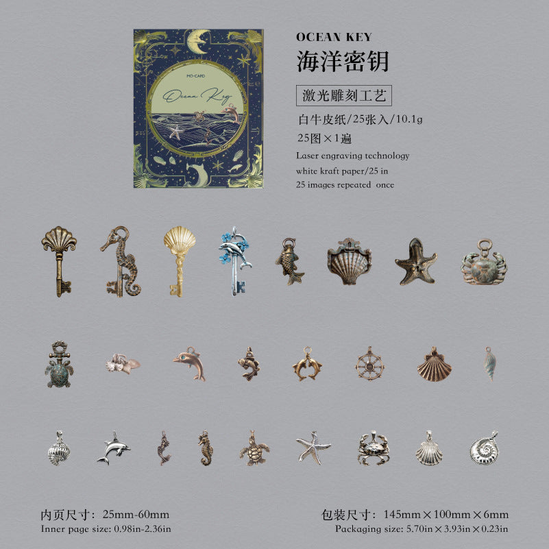 25pcs vintage keys sticker pack (S25112707)