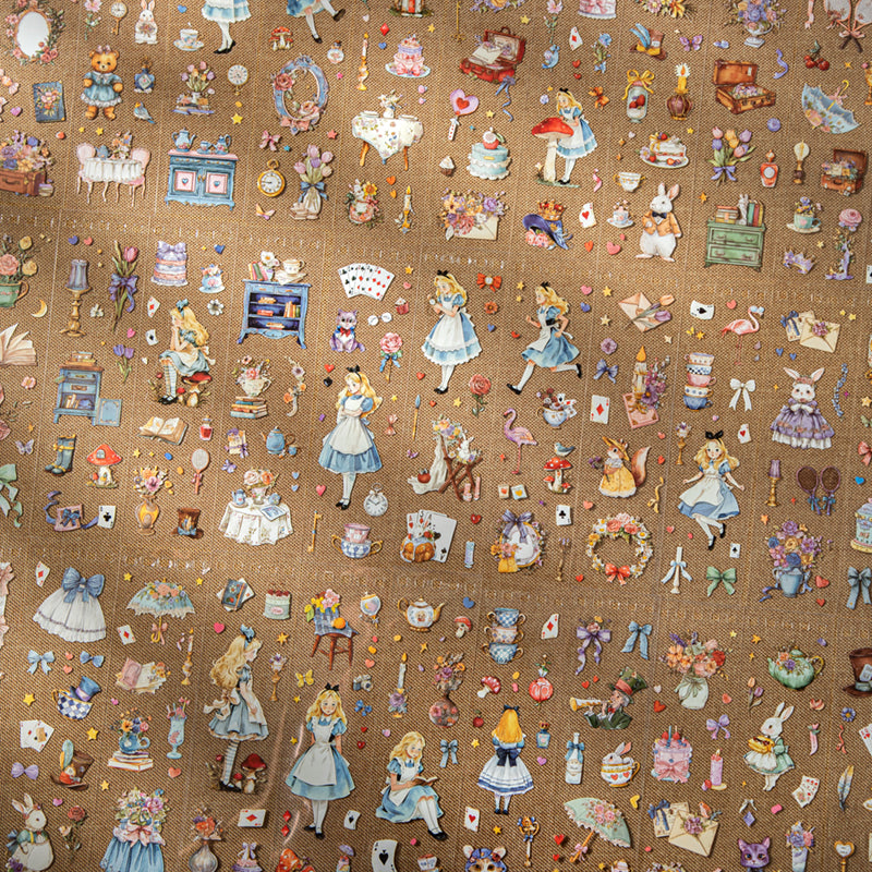 Alice 50 sheets pre-cut PET sticker book (TZB26040706)