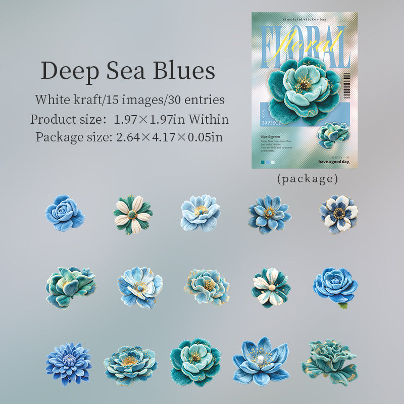 30pcs flower sticker pack(S26061608)