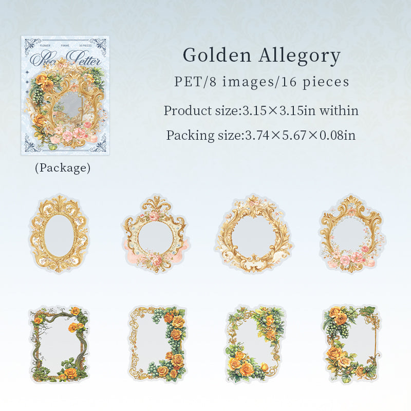 16pcs flower frame sticker pack(S26071908)