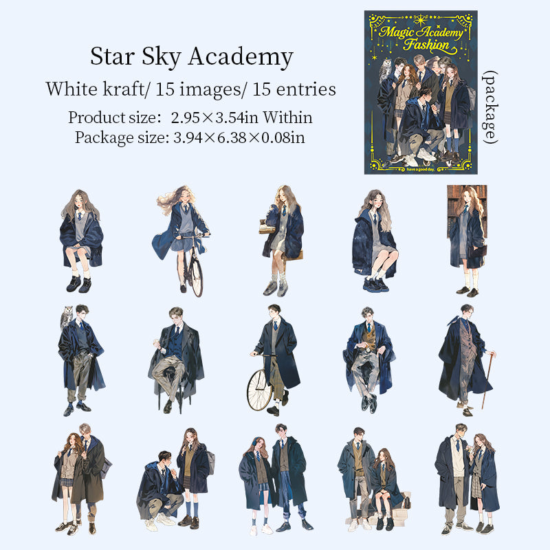 15pcs magic academy sticker pack (S25102108)