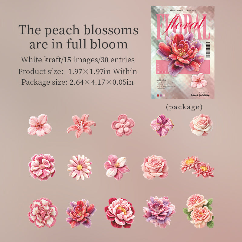 30pcs flower sticker pack(S26061608)