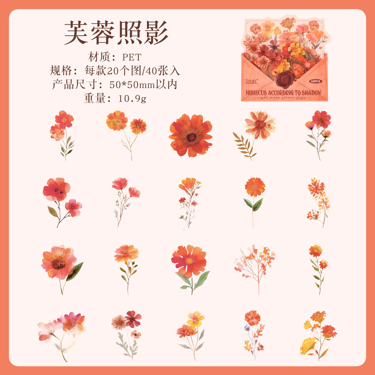 10pcs flower frame sticker pack(S26071408)