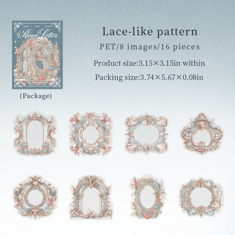 16pcs flower frame sticker pack(S26071908)