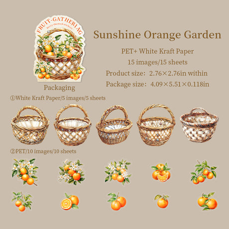 15pcs basket fruit sticker pack (S25101609)