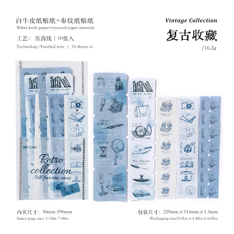 10pcs vintage pre-cut sticker pack (S25050509)