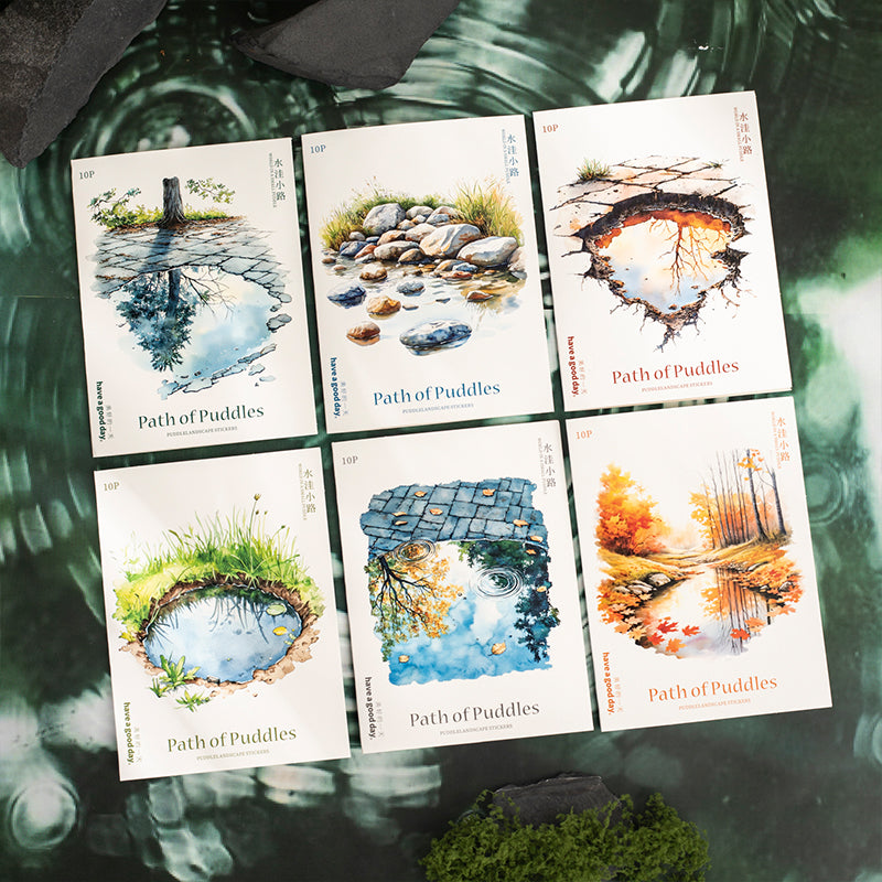 10pcs path of puddles sticker pack (S25080607)