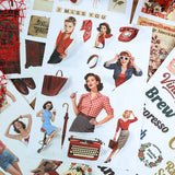 20sheets red retro sticker book (TZB25103104)