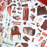 20sheets red retro sticker book (TZB25103104)