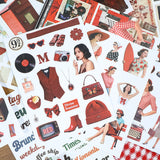 20sheets red retro sticker book (TZB25103104)