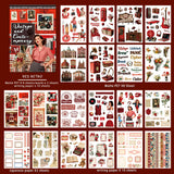 20sheets red retro sticker book (TZB25103104)