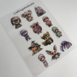 1pc Exclusive Halloween Animal Mummies PET-stickers A5 size (S26011301)