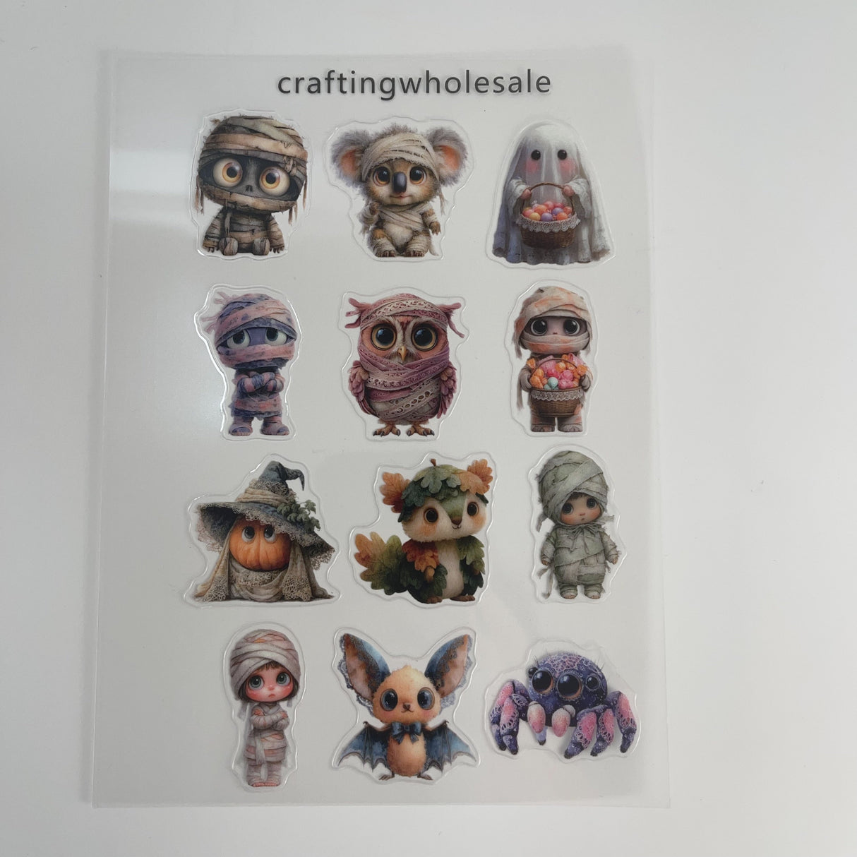 1pc Exclusive Halloween Animal Mummies PET-stickers A5 size (S26011301)