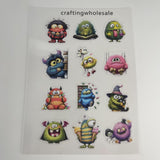 1pc Exclusive cute monster PET-stickers A5 size(S26011302)