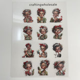 1pc Exclusive drink lady PET-stickers A5 size (S26011304)