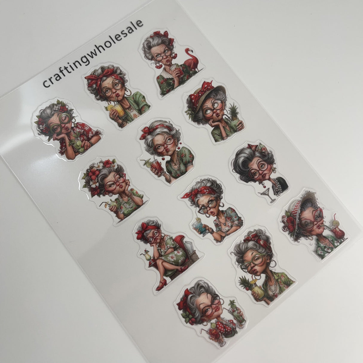 1pc Exclusive drink lady PET-stickers A5 size (S26011304)
