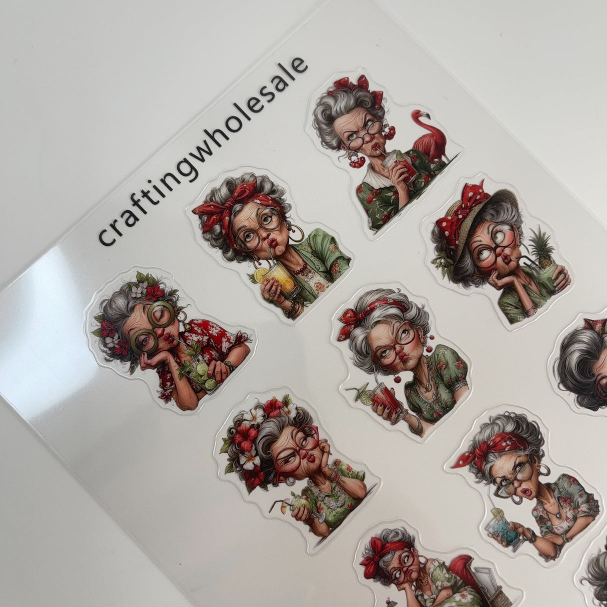 1pc Exclusive drink lady PET-stickers A5 size (S26011304)