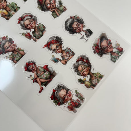 1pc Exclusive drink lady PET-stickers A5 size (S26011304)