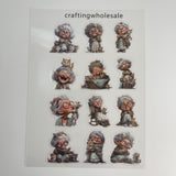 1pc Exclusive lady and cat PET-stickers A5 size (S26011305)