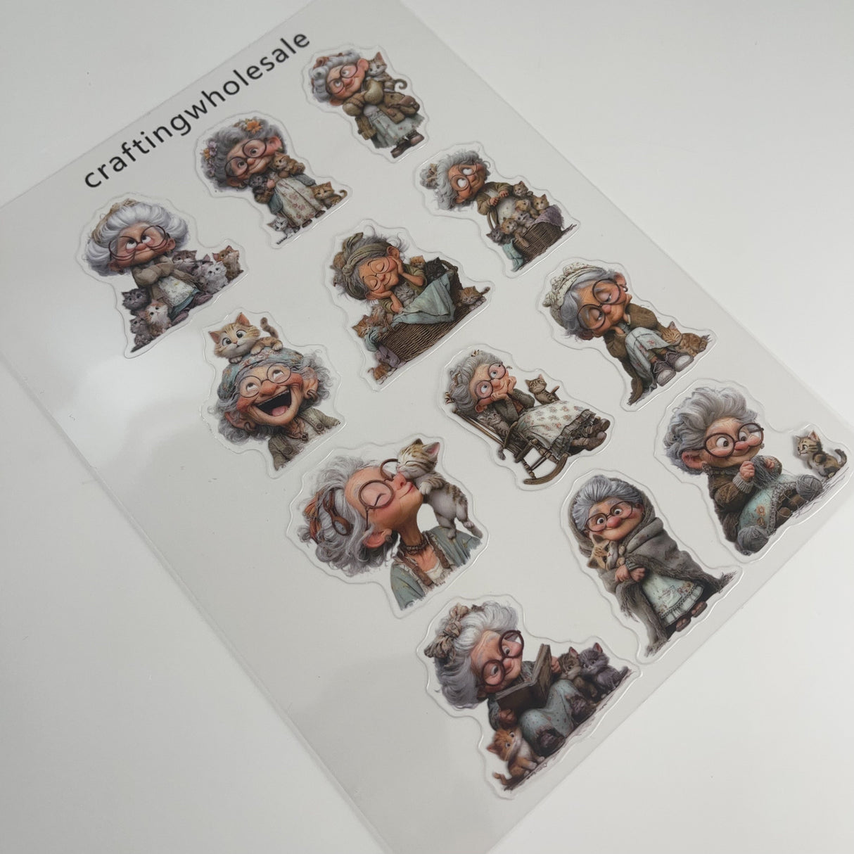 1pc Exclusive lady and cat PET-stickers A5 size (S26011305)