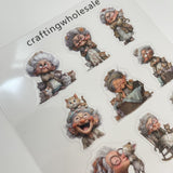 1pc Exclusive lady and cat PET-stickers A5 size (S26011305)