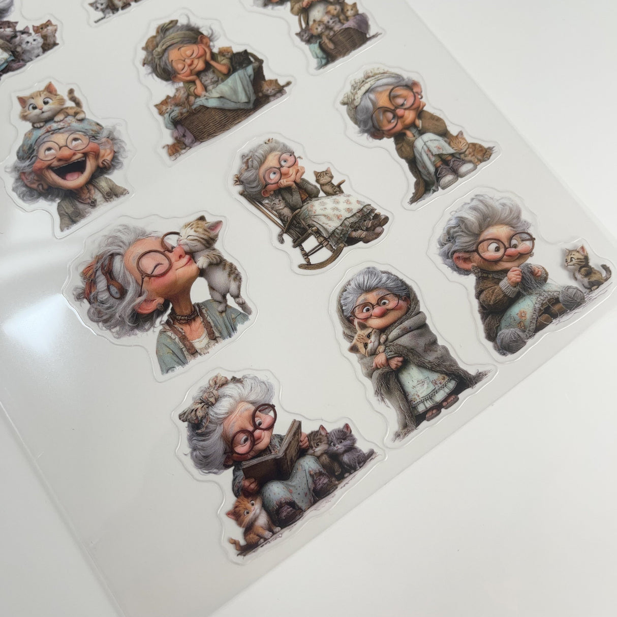 1pc Exclusive lady and cat PET-stickers A5 size (S26011305)