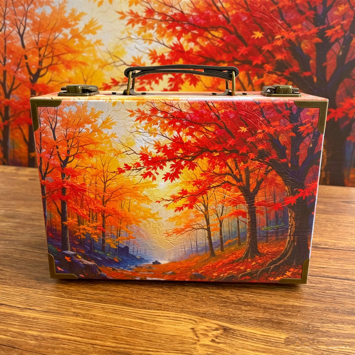 Tree/forest  journaling bundle with tree wooden suitcase(A260608)