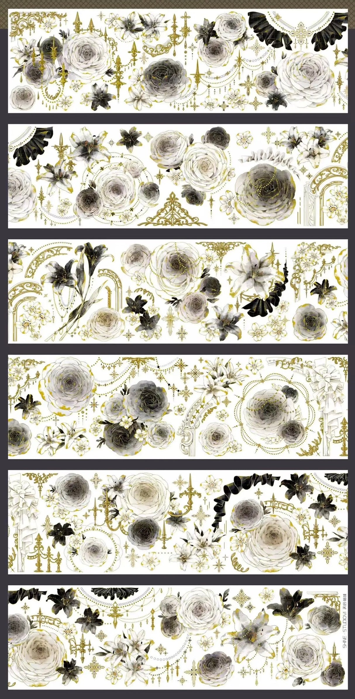 1 loop gorgeous dark flower PET-tape (TB26070704)