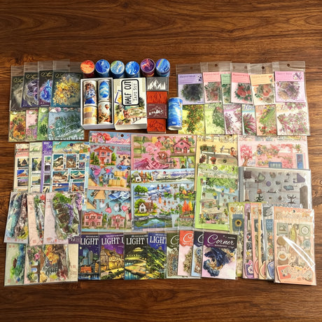 Landscape/view Journaling bundle (65 items) with landscape XL SIZE wooden box (A260710)