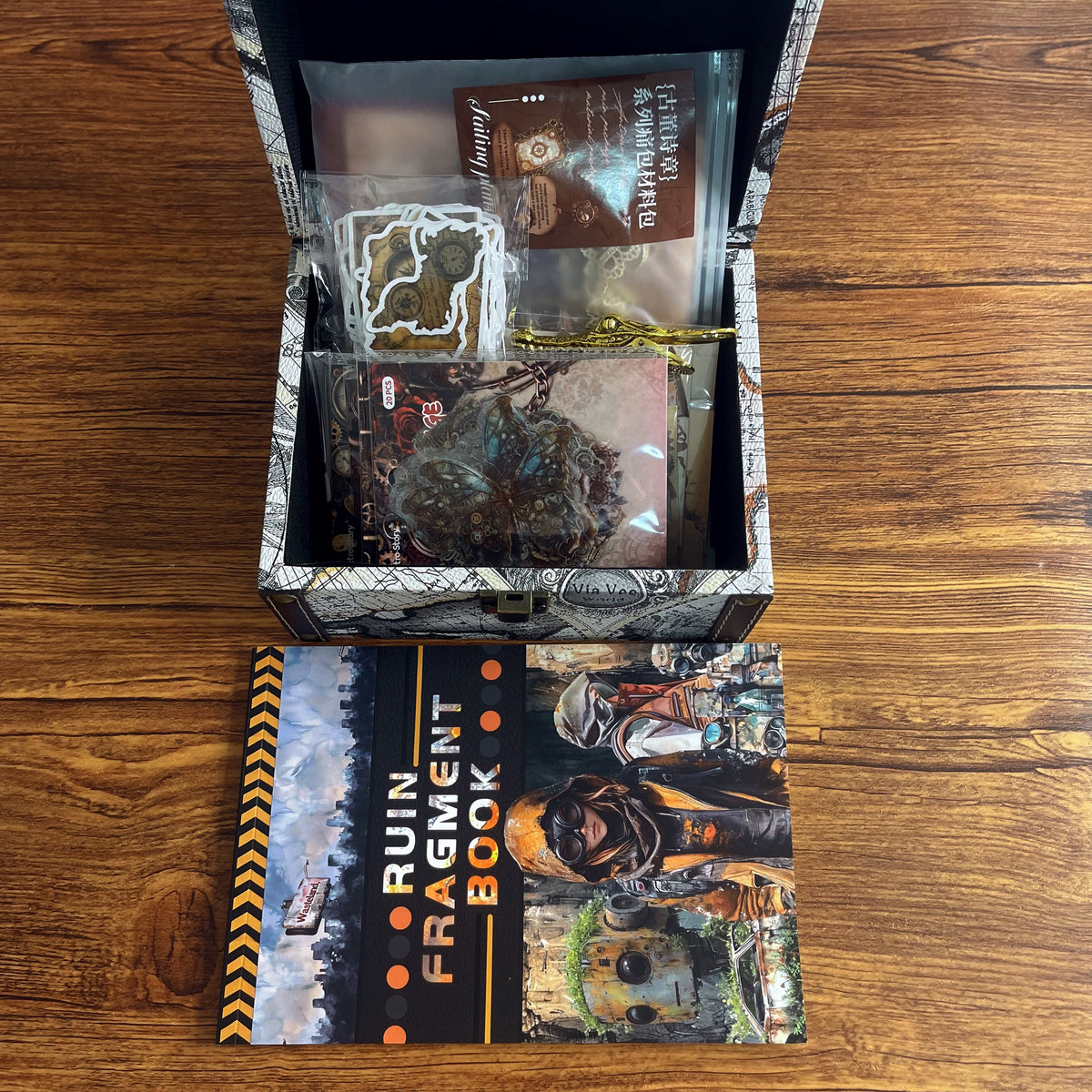 Steampunk journaling bundle with map suitcase(A260827)