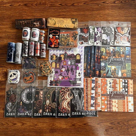 Halloween ghost jouranling bundles with wooden suitcase (A260914)