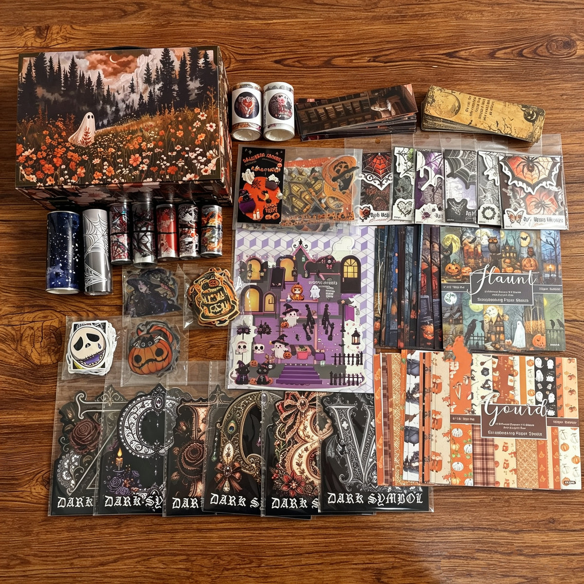 Halloween ghost jouranling bundles with wooden suitcase (A260914)
