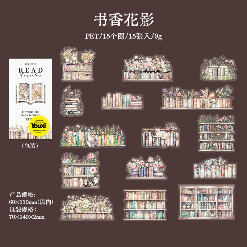 15pcs reading sticker pack (S25041002)